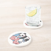 Dessous De Verre En Grès Nounours mignons avec Panda (Côté)