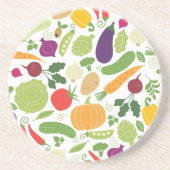 Dessous De Verre En Grès Nourriture sur un arrière - plan blanc (Devant)