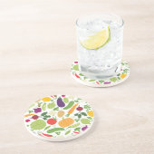 Dessous De Verre En Grès Nourriture sur un arrière - plan blanc (Côté)