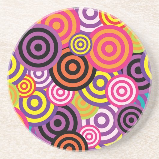 Dessous De Verre En Grès Nouveau cercle art Abstrait (Devant)