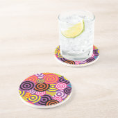 Dessous De Verre En Grès Nouveau cercle art Abstrait (Côté)