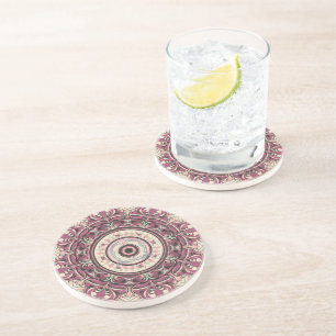 Dessous De Verre En Grès Nouveau Mandala Floral