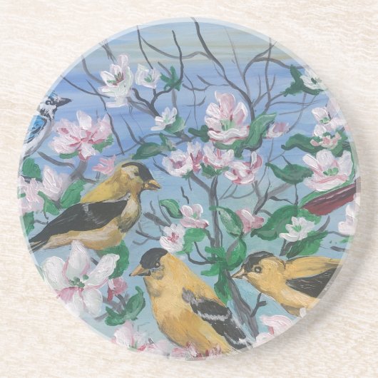 Dessous De Verre En Grès Nouvelle collection d'oiseaux (Devant)