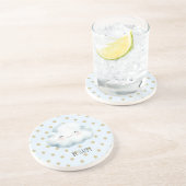 Dessous De Verre En Grès Nuage Étoiles Dorées Blue Be Happy (Côté)