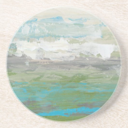 Dessous De Verre En Grès Nuages Blancs Surplombant Un Beau Paysage (Devant)