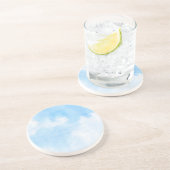 Dessous De Verre En Grès Nuages d'aquarelle et arrière - plan de ciel (Côté)