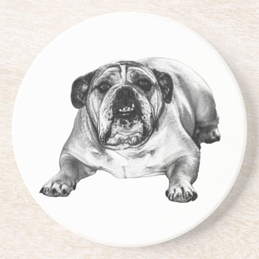 Dessous De Verre En Grès Nuance de joie de bouledogue (Devant)