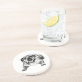 Dessous De Verre En Grès Nuance de joie de bouledogue (Côté)