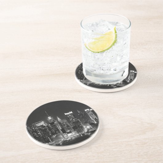 Dessous De Verre En Grès Nuit à New York (Côté)