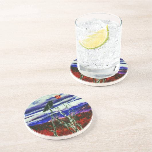 Dessous De Verre En Grès Nuit d'automne (Côté)