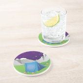 Dessous De Verre En Grès Nuit de camping (Côté)