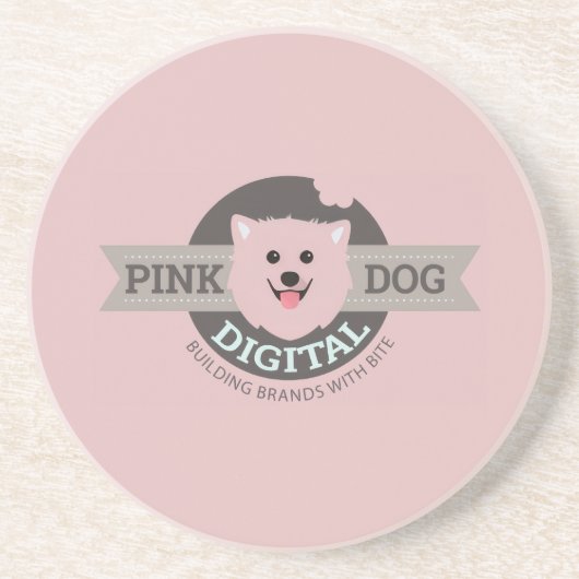 Dessous de verre en grès numérique Pink Dog (Devant)