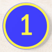 Dessous De Verre En Grès numéro 1 en cercle (Devant)