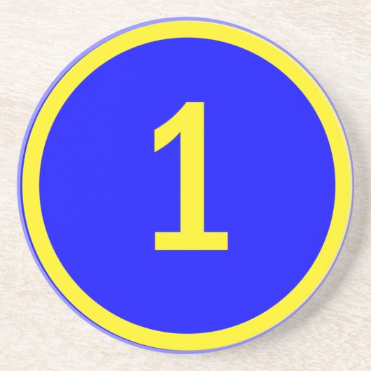 Dessous De Verre En Grès numéro 1 en cercle (Devant)