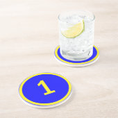 Dessous De Verre En Grès numéro 1 en cercle (Côté)