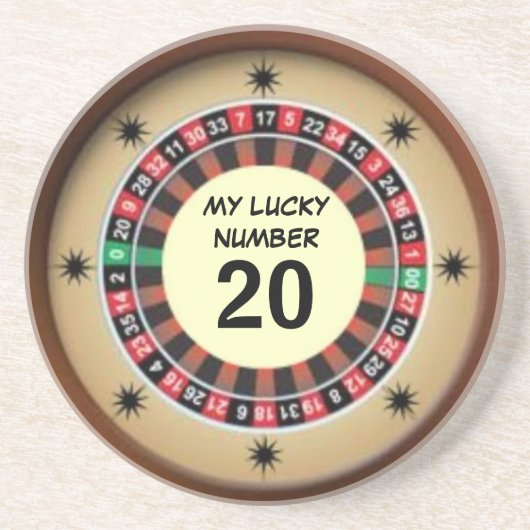 Dessous De Verre En Grès Numéro de roulette Lucky Roulette (Devant)