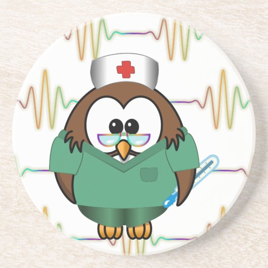 Dessous De Verre En Grès nurse owl (Devant)