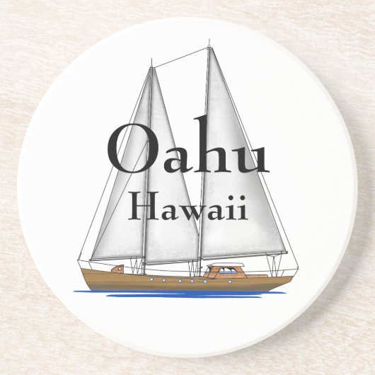 Dessous De Verre En Grès Oahu Hawaï (Devant)