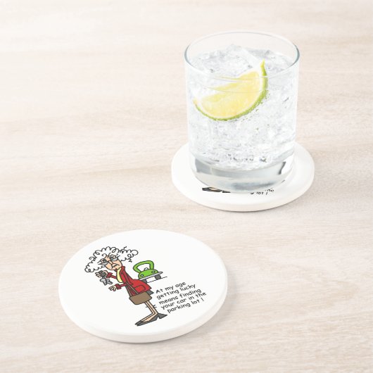 Dessous De Verre En Grès Obtenir un Humour chanceux (Côté)