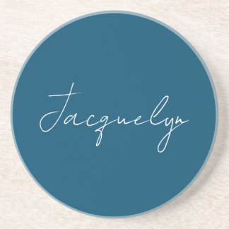 Dessous De Verre En Grès Ocean Blue Plain élégant moderne minimaliste Nom