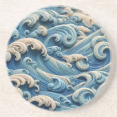 Dessous de verre en grès Ocean Waves (Devant)