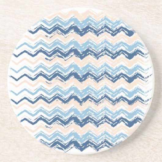Dessous De Verre En Grès Ocean Waves Chevron (Devant)