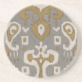 Dessous De Verre En Grès Ochre Ikat I (Devant)