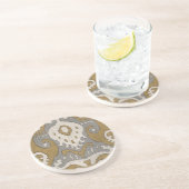 Dessous De Verre En Grès Ochre Ikat II (Côté)