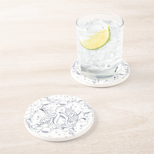 Dessous De Verre En Grès Octopus Bubble Drift (Côté)