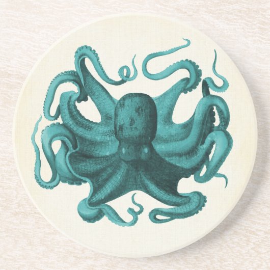 Dessous De Verre En Grès Octopus vintage (Devant)
