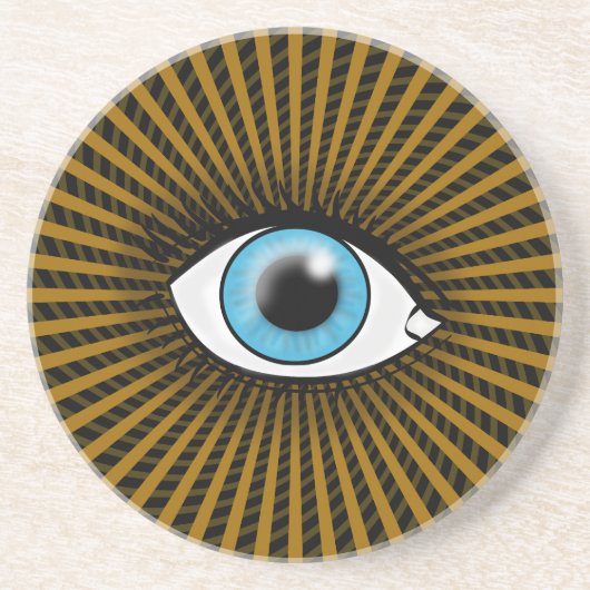 Dessous De Verre En Grès Œil Bleu Hypnotique (Devant)