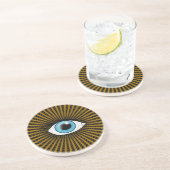 Dessous De Verre En Grès Œil Bleu Hypnotique (Côté)