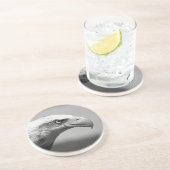 Dessous De Verre En Grès Oeil d'aigle noir et blanc (Côté)