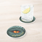 Dessous De Verre En Grès Œil de prédateur reptile primitif (Côté)