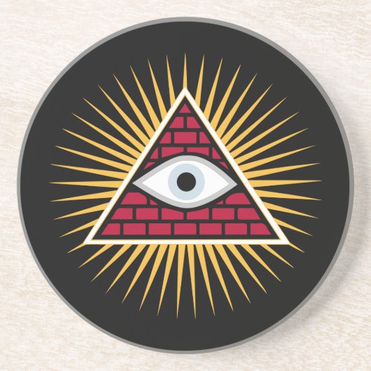 Dessous De Verre En Grès Oeil freemasonique (Devant)