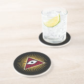 Dessous De Verre En Grès Oeil freemasonique (Côté)
