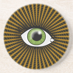 Dessous De Verre En Grès Œil vert hypnotique