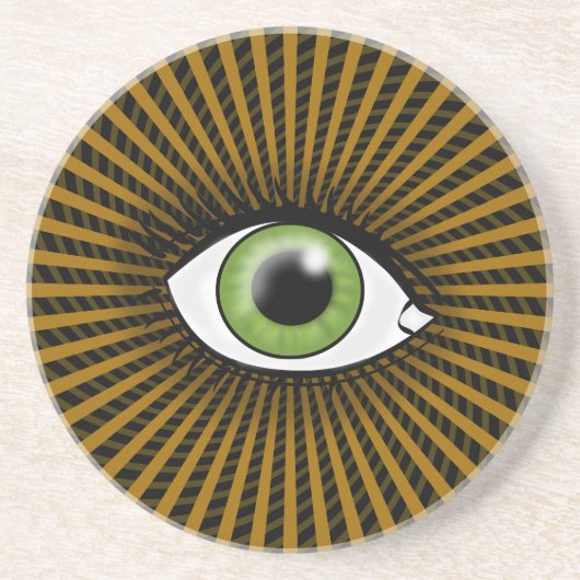 Dessous De Verre En Grès Œil vert hypnotique (Devant)