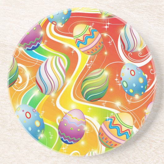 Dessous De Verre En Grès Oeufs de Pâques Design ornemental (Devant)