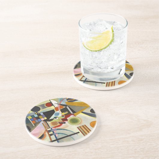 Dessous De Verre En Grès Oeuvre Abstraite expressionniste de Kandinsky (Côté)