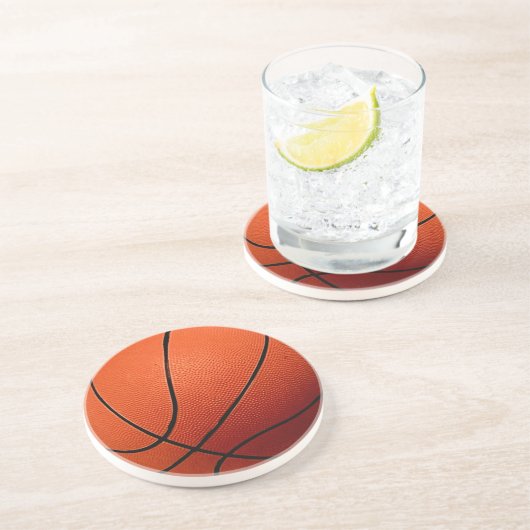 Dessous De Verre En Grès Oeuvre de basket-ball (Côté)