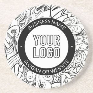 Dessous De Verre En Grès OEuvre de ligne moderne et votre logo avec texte m