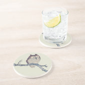 Dessous De Verre En Grès Oeuvre de nuit japonaise de la Chouette couchée (Côté)