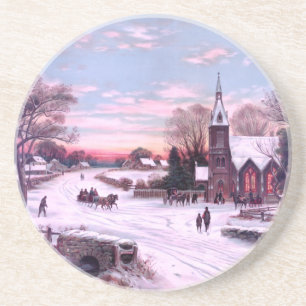 Dessous De Verre En Grès Offices de l'Église la veille de Noël matin