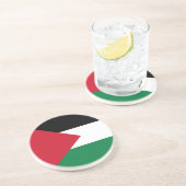 Dessous De Verre En Grès officiellement le drapeau de l'État de Palestine (Côté)