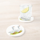 Dessous De Verre En Grès Oies : Paire Embden (Côté)