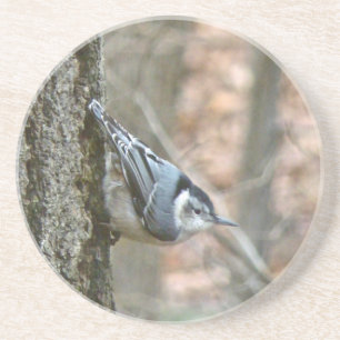 Dessous De Verre En Grès Oiseau chanteur gris ardoise