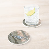 Dessous De Verre En Grès Oiseau chanteur gris ardoise (Côté)