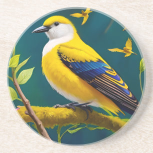 Dessous De Verre En Grès Oiseau doré