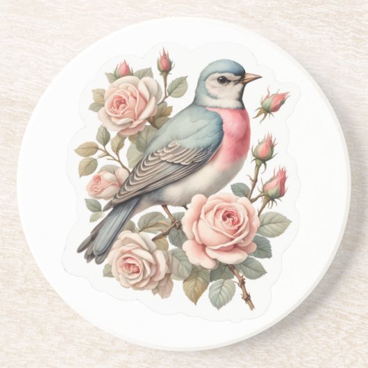 Dessous De Verre En Grès oiseau mignon (Devant)